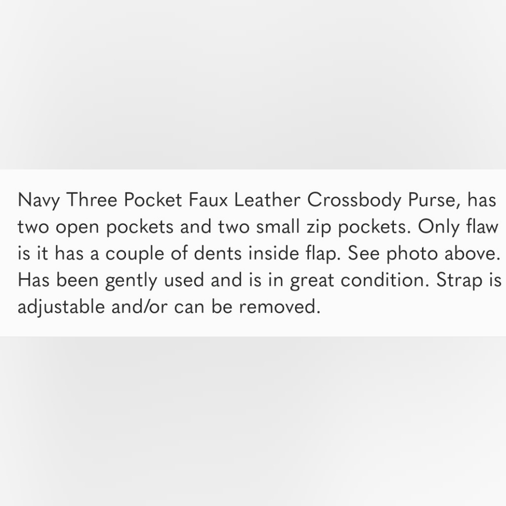 Navy Three Pocket Faux Leather Crossbody Purse - Picture 11 of 11